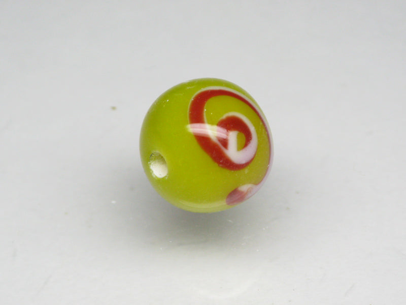 TOKO-BEADS AG102-02S Glass bead 10~11mm AG102-02S リボン模様のとんぼ玉 10~11mm Asian bead & African bead  Handmade,Lampeork,bead,asia,india,ethnic,parts,accessory,beads とんぼ玉,ビーズ,トンボ玉,アジア,インド,エスニック,手作り,パーツ,アクセサリー