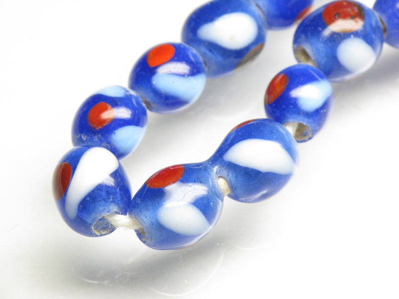 TOKO-BEADS AG105-10N Glass bead (strand) 8~10mm AG105-10N とんぼ玉（連） 8~10mm Asian bead & African bead  Handmade,Lampeork,bead,asia,india,ethnic,parts,accessory,beads とんぼ玉,ビーズ,トンボ玉,アジア,インド,エスニック,手作り,パーツ,アクセサリー