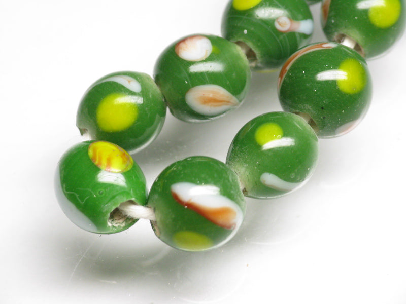 TOKO-BEADS AG105-14N Glass bead (strand) 8~9mm AG105-14N とんぼ玉（連） 8~9mm Asian bead & African bead  Handmade,Lampeork,bead,asia,india,ethnic,parts,accessory,beads とんぼ玉,ビーズ,トンボ玉,アジア,インド,エスニック,手作り,パーツ,アクセサリー