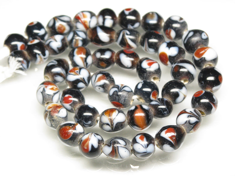 TOKO-BEADS AG106-01N Glass bead (strand) 8~10mm AG106-01N とんぼ玉（連/在庫限り） 8~10mm Asian bead & African bead  Handmade,Lampeork,bead,asia,india,ethnic,parts,accessory,beads とんぼ玉,ビーズ,トンボ玉,アジア,インド,エスニック,手作り,パーツ,アクセサリー