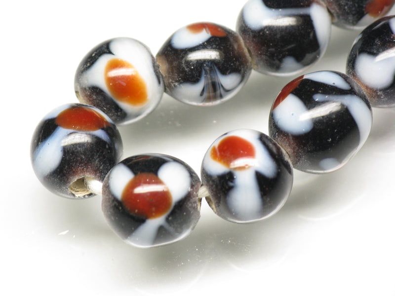 TOKO-BEADS AG106-02N Glass bead (strand) 9~11mm AG106-02N とんぼ玉（連/在庫限り） 9~11mm Asian bead & African bead  Handmade,Lampeork,bead,asia,india,ethnic,parts,accessory,beads とんぼ玉,ビーズ,トンボ玉,アジア,インド,エスニック,手作り,パーツ,アクセサリー