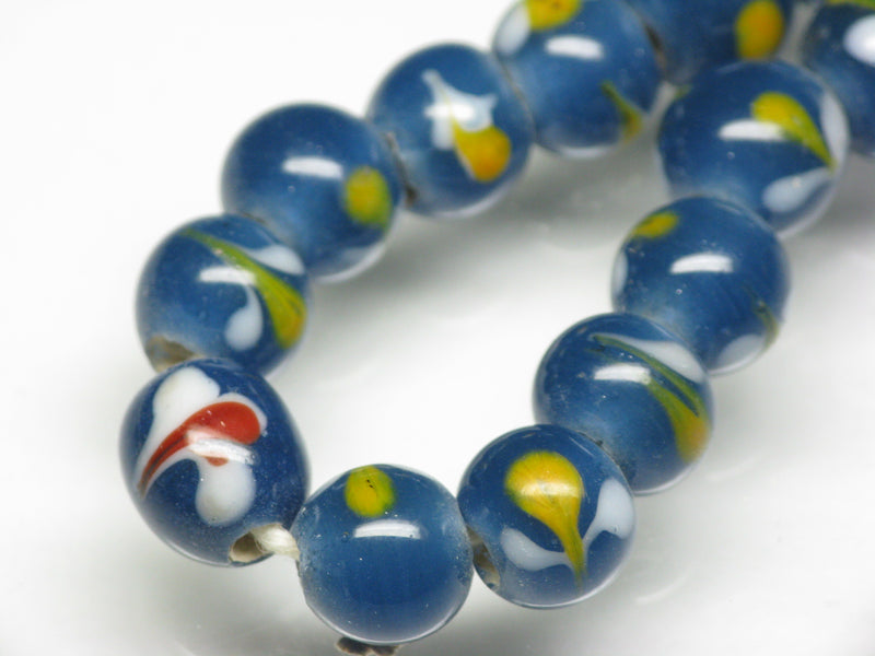 TOKO-BEADS AG106-03N Glass bead (strand) 8~8.5mm AG106-03N とんぼ玉（連/在庫限り） 8~8.5mm Asian bead & African bead  Handmade,Lampeork,bead,asia,india,ethnic,parts,accessory,beads とんぼ玉,ビーズ,トンボ玉,アジア,インド,エスニック,手作り,パーツ,アクセサリー