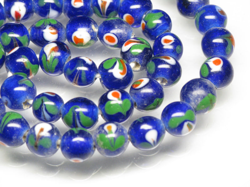 TOKO-BEADS AG106-04N Glass bead (strand) 8~9.5mm AG106-04N とんぼ玉（連/在庫限り） 8~9.5mm Asian bead & African bead  Handmade,Lampeork,bead,asia,india,ethnic,parts,accessory,beads とんぼ玉,ビーズ,トンボ玉,アジア,インド,エスニック,手作り,パーツ,アクセサリー