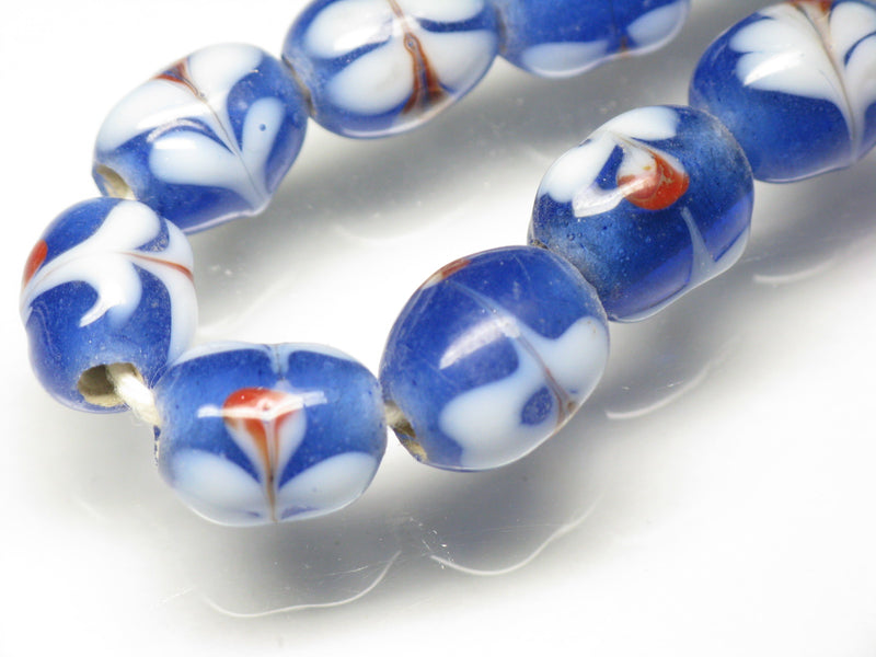 TOKO-BEADS AG106-05N Glass bead (strand) 8~9mm AG106-05N とんぼ玉（連/在庫限り） 8~9mm Asian bead & African bead  Handmade,Lampeork,bead,asia,india,ethnic,parts,accessory,beads とんぼ玉,ビーズ,トンボ玉,アジア,インド,エスニック,手作り,パーツ,アクセサリー
