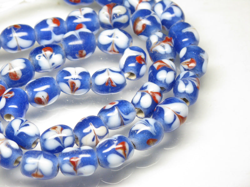TOKO-BEADS AG106-05N Glass bead (strand) 8~9mm AG106-05N とんぼ玉（連/在庫限り） 8~9mm Asian bead & African bead  Handmade,Lampeork,bead,asia,india,ethnic,parts,accessory,beads とんぼ玉,ビーズ,トンボ玉,アジア,インド,エスニック,手作り,パーツ,アクセサリー
