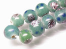 TOKO-BEADS AG106-06N Glass bead (strand) 9~10mm AG106-06N とんぼ玉（連/在庫限り） 9~10mm Asian bead & African bead  Handmade,Lampeork,bead,asia,india,ethnic,parts,accessory,beads とんぼ玉,ビーズ,トンボ玉,アジア,インド,エスニック,手作り,パーツ,アクセサリー