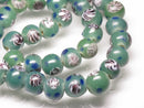 TOKO-BEADS AG106-07N Glass bead (strand) 9~11mm AG106-07N とんぼ玉（連/在庫限り） 9~11mm Asian bead & African bead  Handmade,Lampeork,bead,asia,india,ethnic,parts,accessory,beads とんぼ玉,ビーズ,トンボ玉,アジア,インド,エスニック,手作り,パーツ,アクセサリー