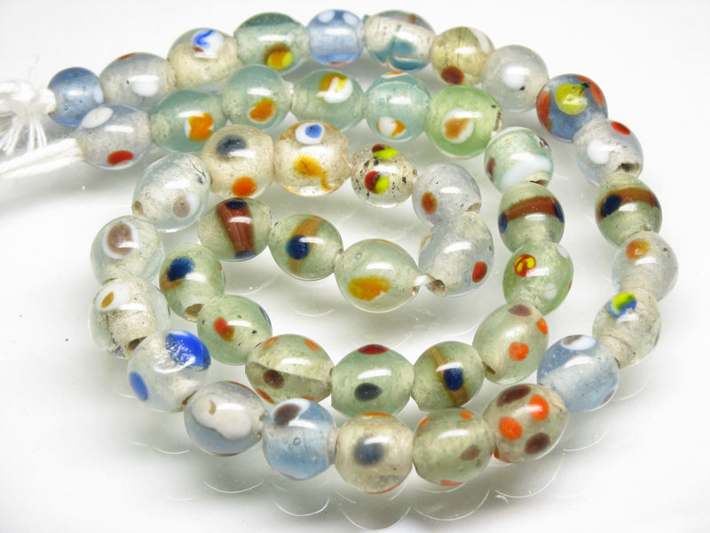 TOKO-BEADS AG106-10N Glass bead (strand) 8~9mm AG106-10N とんぼ玉（連/在庫限り） 8~9mm Asian bead & African bead  Handmade,Lampeork,bead,asia,india,ethnic,parts,accessory,beads とんぼ玉,ビーズ,トンボ玉,アジア,インド,エスニック,手作り,パーツ,アクセサリー