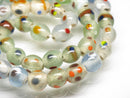 TOKO-BEADS AG106-10N Glass bead (strand) 8~9mm AG106-10N とんぼ玉（連/在庫限り） 8~9mm Asian bead & African bead  Handmade,Lampeork,bead,asia,india,ethnic,parts,accessory,beads とんぼ玉,ビーズ,トンボ玉,アジア,インド,エスニック,手作り,パーツ,アクセサリー