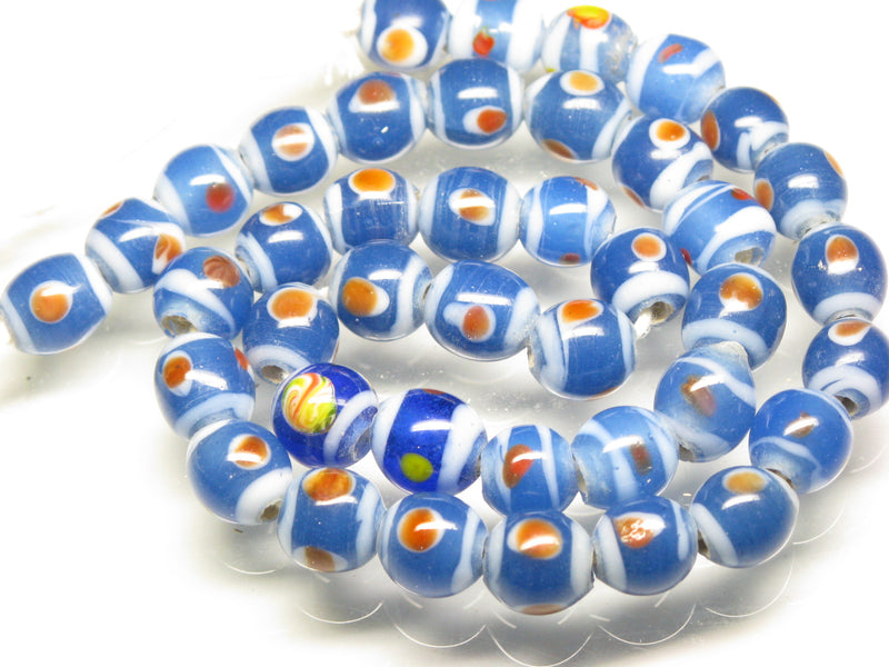 TOKO-BEADS AG106-12N Glass bead (strand) 9~10mm AG106-12N とんぼ玉（連/在庫限り） 9~10mm Asian bead & African bead  Handmade,Lampeork,bead,asia,india,ethnic,parts,accessory,beads とんぼ玉,ビーズ,トンボ玉,アジア,インド,エスニック,手作り,パーツ,アクセサリー