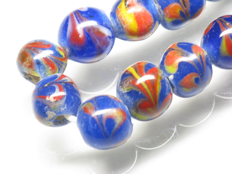 TOKO-BEADS AG106-13N Glass bead (strand) 8~10mm AG106-13N とんぼ玉（連/在庫限り） 8~10mm Asian bead & African bead  Handmade,Lampeork,bead,asia,india,ethnic,parts,accessory,beads とんぼ玉,ビーズ,トンボ玉,アジア,インド,エスニック,手作り,パーツ,アクセサリー