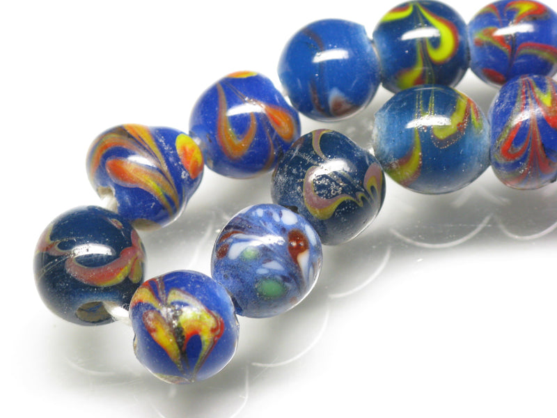 TOKO-BEADS AG106-16N Glass bead (strand) 8~9.5mm AG106-16N とんぼ玉（連/在庫限り） 8~9.5mm Asian bead & African bead  Handmade,Lampeork,bead,asia,india,ethnic,parts,accessory,beads とんぼ玉,ビーズ,トンボ玉,アジア,インド,エスニック,手作り,パーツ,アクセサリー