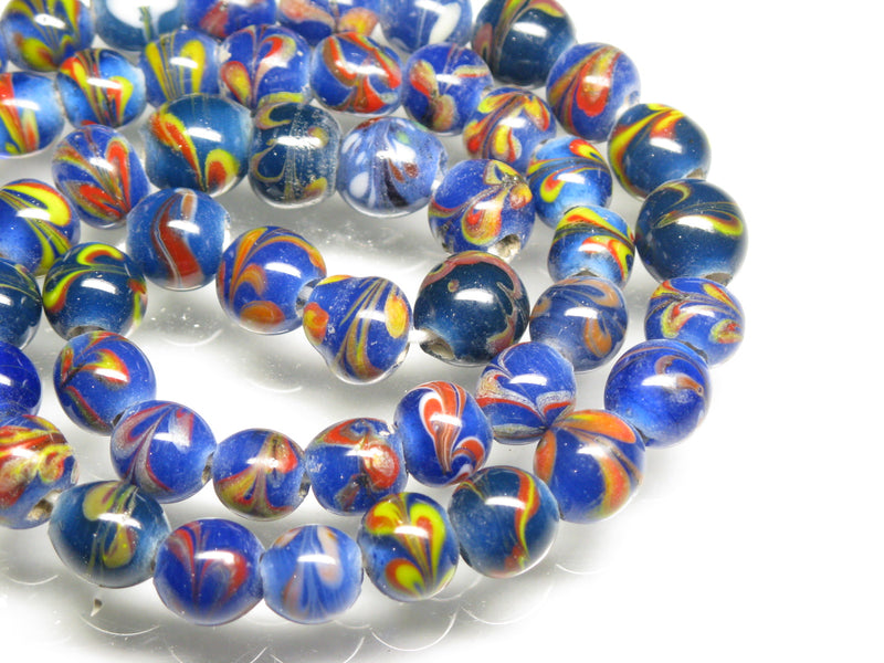TOKO-BEADS AG106-16N Glass bead (strand) 8~9.5mm AG106-16N とんぼ玉（連/在庫限り） 8~9.5mm Asian bead & African bead  Handmade,Lampeork,bead,asia,india,ethnic,parts,accessory,beads とんぼ玉,ビーズ,トンボ玉,アジア,インド,エスニック,手作り,パーツ,アクセサリー