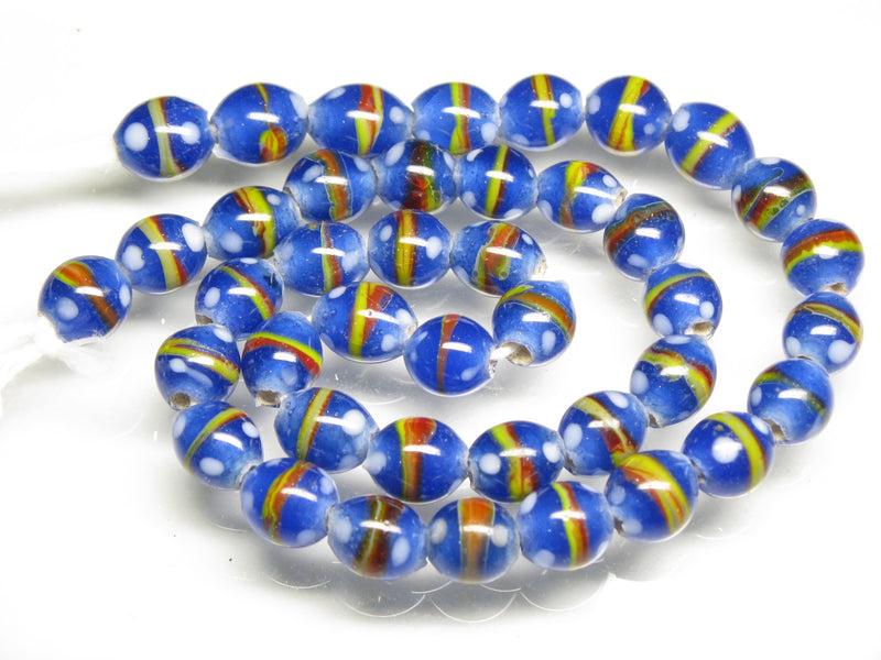 TOKO-BEADS AG106-18N Glass bead (strand) 8.5~9.5mm AG106-18N とんぼ玉（連/在庫限り） 8.5~9.5mm Asian bead & African bead  Handmade,Lampeork,bead,asia,india,ethnic,parts,accessory,beads とんぼ玉,ビーズ,トンボ玉,アジア,インド,エスニック,手作り,パーツ,アクセサリー