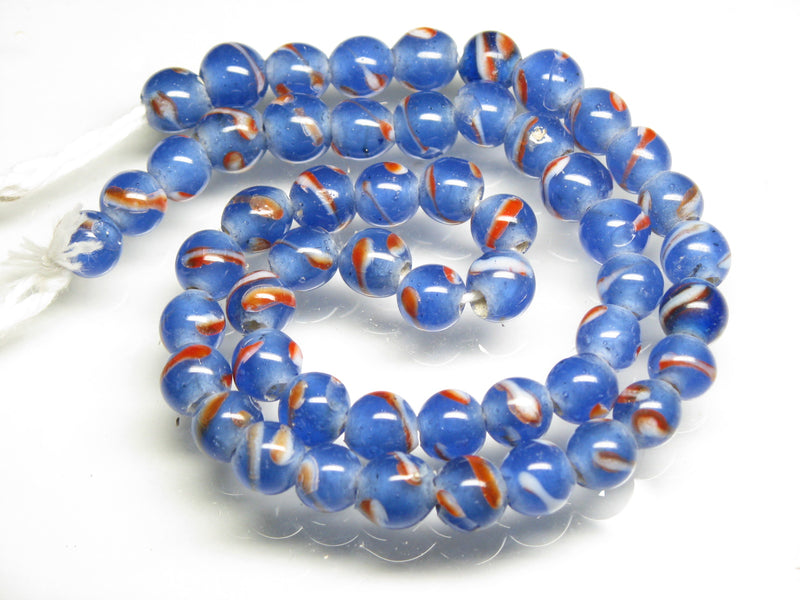 TOKO-BEADS AG106-19N Glass bead (strand) 8~8.5mm AG106-19N とんぼ玉（連/在庫限り） 8~8.5mm Asian bead & African bead  Handmade,Lampeork,bead,asia,india,ethnic,parts,accessory,beads とんぼ玉,ビーズ,トンボ玉,アジア,インド,エスニック,手作り,パーツ,アクセサリー