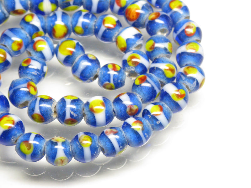 TOKO-BEADS AG106-20N Glass bead (strand) 7.5~8.5mm AG106-20N とんぼ玉（連/在庫限り） 7.5~8.5mm Asian bead & African bead  Handmade,Lampeork,bead,asia,india,ethnic,parts,accessory,beads とんぼ玉,ビーズ,トンボ玉,アジア,インド,エスニック,手作り,パーツ,アクセサリー
