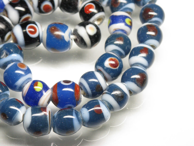 TOKO-BEADS AG106-24N Glass bead (strand) 8.5~10mm AG106-24N とんぼ玉（連/在庫限り） 8.5~10mm Asian bead & African bead  Handmade,Lampeork,bead,asia,india,ethnic,parts,accessory,beads とんぼ玉,ビーズ,トンボ玉,アジア,インド,エスニック,手作り,パーツ,アクセサリー