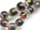 TOKO-BEADS AG106-25N Glass bead (strand) 7~8.5mm AG106-25N とんぼ玉（連/在庫限り） 7~8.5mm Asian bead & African bead  Handmade,Lampeork,bead,asia,india,ethnic,parts,accessory,beads とんぼ玉,ビーズ,トンボ玉,アジア,インド,エスニック,手作り,パーツ,アクセサリー