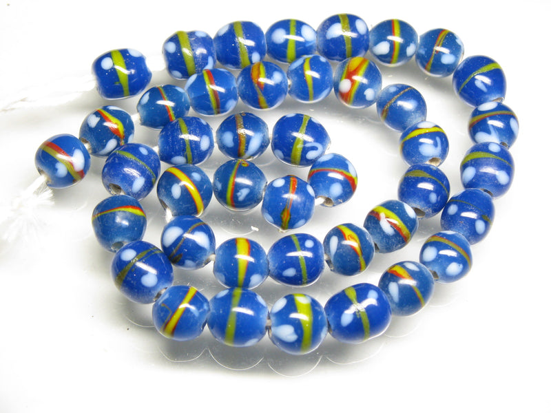 TOKO-BEADS AG106-27N Glass bead (strand) 9.5~10.5mm AG106-27N とんぼ玉（連/在庫限り） 9.5~10.5mm Asian bead & African bead  Handmade,Lampeork,bead,asia,india,ethnic,parts,accessory,beads とんぼ玉,ビーズ,トンボ玉,アジア,インド,エスニック,手作り,パーツ,アクセサリー