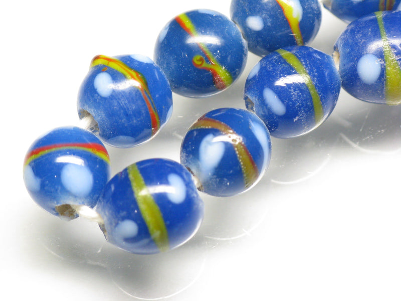 TOKO-BEADS AG106-27N Glass bead (strand) 9.5~10.5mm AG106-27N とんぼ玉（連/在庫限り） 9.5~10.5mm Asian bead & African bead  Handmade,Lampeork,bead,asia,india,ethnic,parts,accessory,beads とんぼ玉,ビーズ,トンボ玉,アジア,インド,エスニック,手作り,パーツ,アクセサリー