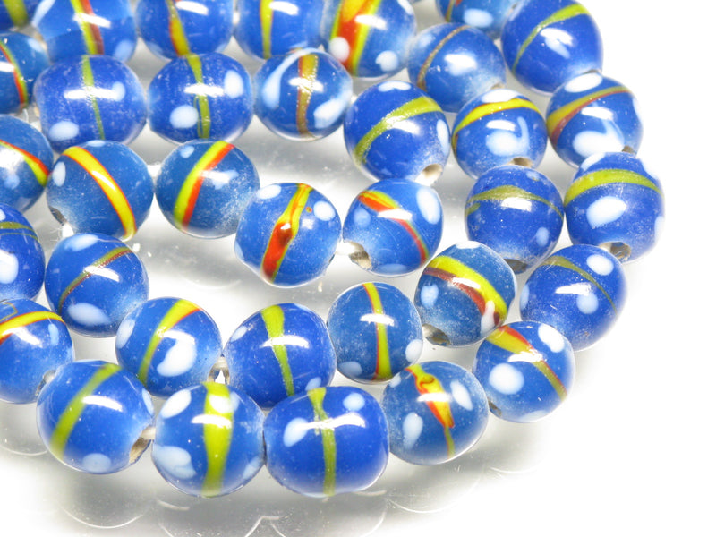 TOKO-BEADS AG106-27N Glass bead (strand) 9.5~10.5mm AG106-27N とんぼ玉（連/在庫限り） 9.5~10.5mm Asian bead & African bead  Handmade,Lampeork,bead,asia,india,ethnic,parts,accessory,beads とんぼ玉,ビーズ,トンボ玉,アジア,インド,エスニック,手作り,パーツ,アクセサリー
