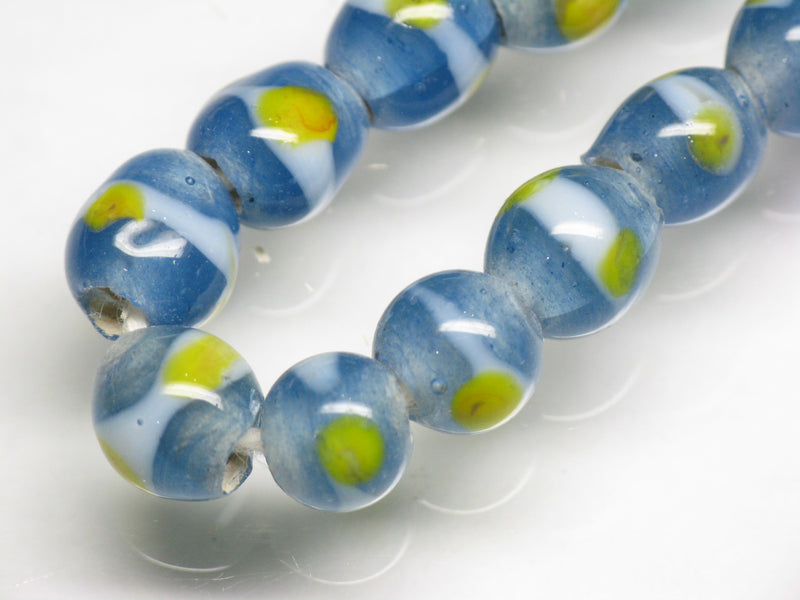 TOKO-BEADS AG106-32N Glass bead (strand) 7~8mm AG106-32N とんぼ玉（連/在庫限り） 7~8mm Asian bead & African bead  Handmade,Lampeork,bead,asia,india,ethnic,parts,accessory,beads とんぼ玉,ビーズ,トンボ玉,アジア,インド,エスニック,手作り,パーツ,アクセサリー
