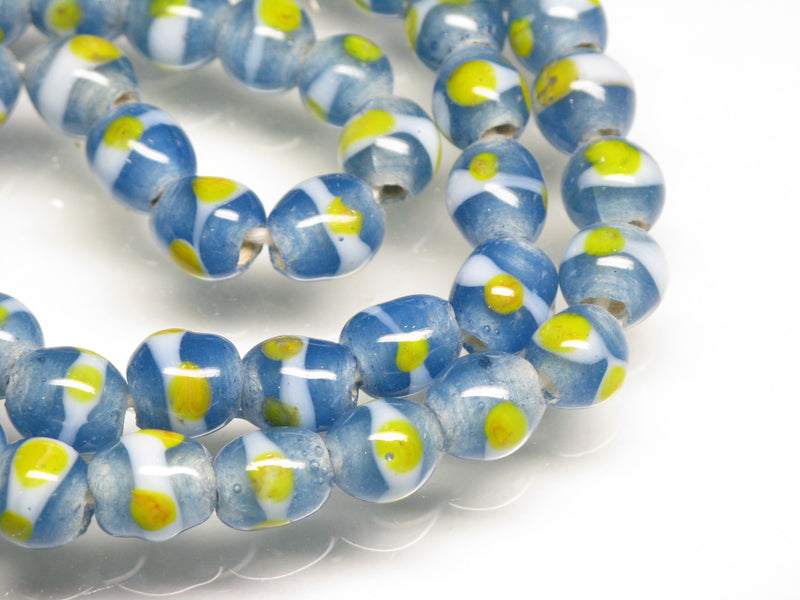 TOKO-BEADS AG106-32N Glass bead (strand) 7~8mm AG106-32N とんぼ玉（連/在庫限り） 7~8mm Asian bead & African bead  Handmade,Lampeork,bead,asia,india,ethnic,parts,accessory,beads とんぼ玉,ビーズ,トンボ玉,アジア,インド,エスニック,手作り,パーツ,アクセサリー