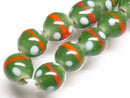 TOKO-BEADS AG106-37N Glass bead (strand) 9.5~10.5mm AG106-37N とんぼ玉（連/在庫限り） 9.5~10.5mm Asian bead & African bead  Handmade,Lampeork,bead,asia,india,ethnic,parts,accessory,beads とんぼ玉,ビーズ,トンボ玉,アジア,インド,エスニック,手作り,パーツ,アクセサリー