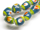 TOKO-BEADS AG106-40N Glass bead (strand) 7.5~9mm AG106-40N とんぼ玉（連/在庫限り） 7.5~9mm Asian bead & African bead  Handmade,Lampeork,bead,asia,india,ethnic,parts,accessory,beads とんぼ玉,ビーズ,トンボ玉,アジア,インド,エスニック,手作り,パーツ,アクセサリー