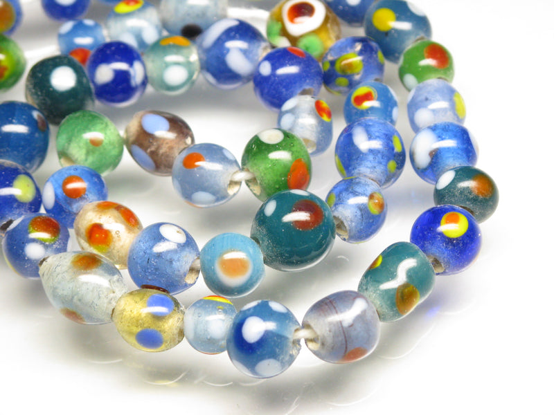 TOKO-BEADS AG107-01P Glass bead (50pcs. Pack) 7~10mm AG107-01P とんぼ玉（50個パック/在庫限り） 7~10mm Asian bead & African bead  Handmade,Lampeork,bead,asia,india,ethnic,parts,accessory,beads とんぼ玉,ビーズ,トンボ玉,アジア,インド,エスニック,手作り,パーツ,アクセサリー