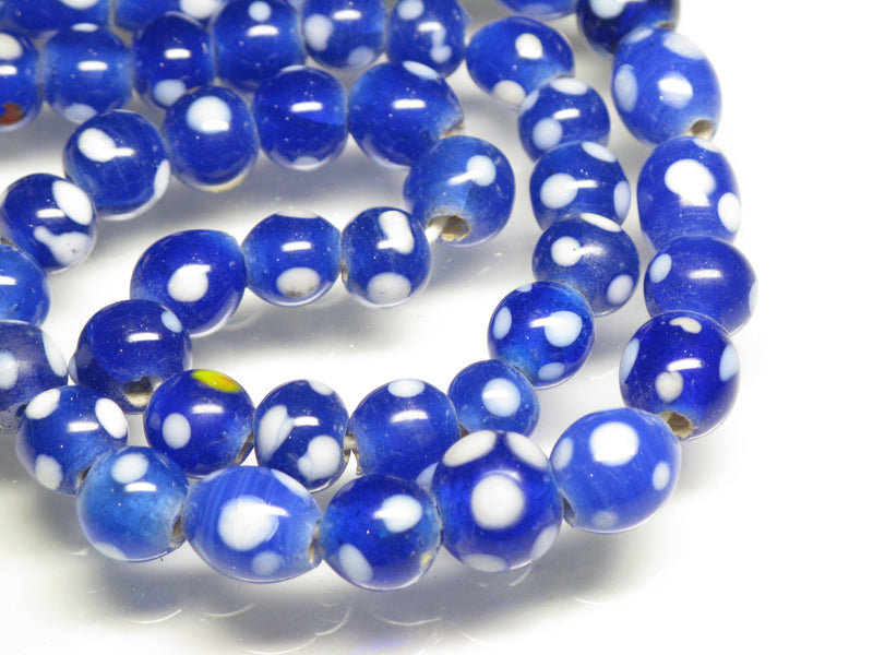TOKO-BEADS AG107-11N Glass bead (strand) 8~11mm AG107-11N とんぼ玉（連/在庫限り） 8~11mm Asian bead & African bead  Handmade,Lampeork,bead,asia,india,ethnic,parts,accessory,beads とんぼ玉,ビーズ,トンボ玉,アジア,インド,エスニック,手作り,パーツ,アクセサリー