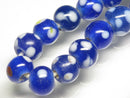 TOKO-BEADS AG107-12N Glass bead (strand) 8~11mm AG107-12N とんぼ玉（連/在庫限り） 8~11mm Asian bead & African bead  Handmade,Lampeork,bead,asia,india,ethnic,parts,accessory,beads とんぼ玉,ビーズ,トンボ玉,アジア,インド,エスニック,手作り,パーツ,アクセサリー