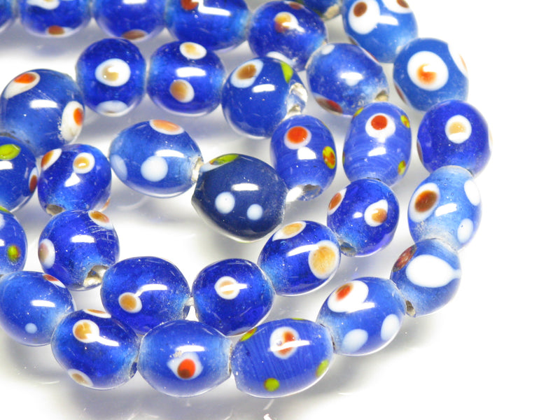 TOKO-BEADS AG107-14N Glass bead (strand) 8~11mm AG107-14N とんぼ玉（連/在庫限り） 8~11mm Asian bead & African bead  Handmade,Lampeork,bead,asia,india,ethnic,parts,accessory,beads とんぼ玉,ビーズ,トンボ玉,アジア,インド,エスニック,手作り,パーツ,アクセサリー