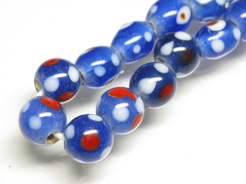 TOKO-BEADS AG107-16N Glass bead (strand) 8~11mm AG107-16N とんぼ玉（連/在庫限り） 8~11mm Asian bead & African bead  Handmade,Lampeork,bead,asia,india,ethnic,parts,accessory,beads とんぼ玉,ビーズ,トンボ玉,アジア,インド,エスニック,手作り,パーツ,アクセサリー