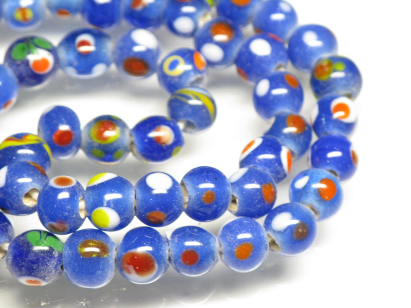 TOKO-BEADS AG107-19N Glass bead (strand) 8~11mm AG107-19N とんぼ玉（連/在庫限り） 8~11mm Asian bead & African bead  Handmade,Lampeork,bead,asia,india,ethnic,parts,accessory,beads とんぼ玉,ビーズ,トンボ玉,アジア,インド,エスニック,手作り,パーツ,アクセサリー