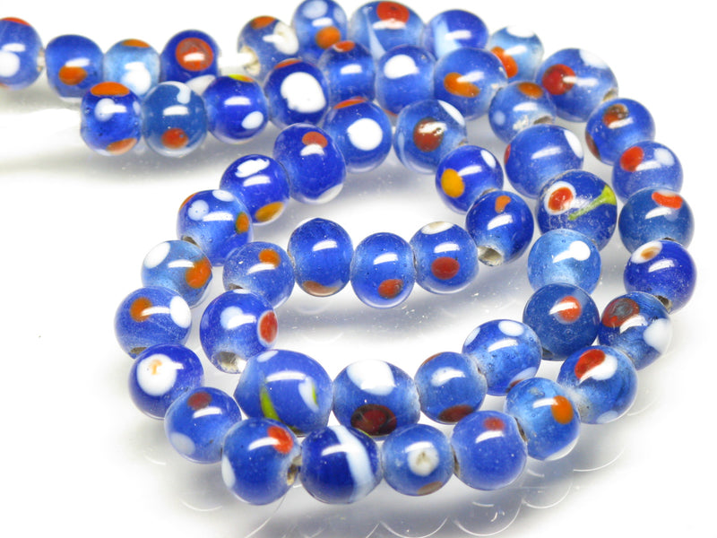 TOKO-BEADS AG107-21N Glass bead (strand) 8~11mm AG107-21N とんぼ玉（連/在庫限り） 8~11mm Asian bead & African bead  Handmade,Lampeork,bead,asia,india,ethnic,parts,accessory,beads とんぼ玉,ビーズ,トンボ玉,アジア,インド,エスニック,手作り,パーツ,アクセサリー