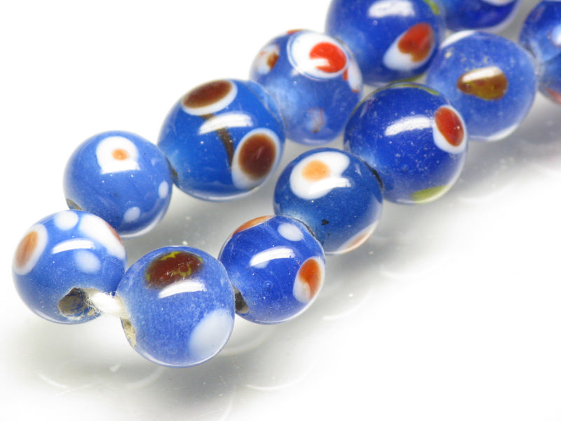 TOKO-BEADS AG107-24N Glass bead (strand) 8~11mm AG107-24N とんぼ玉（連/在庫限り） 8~11mm Asian bead & African bead  Handmade,Lampeork,bead,asia,india,ethnic,parts,accessory,beads とんぼ玉,ビーズ,トンボ玉,アジア,インド,エスニック,手作り,パーツ,アクセサリー