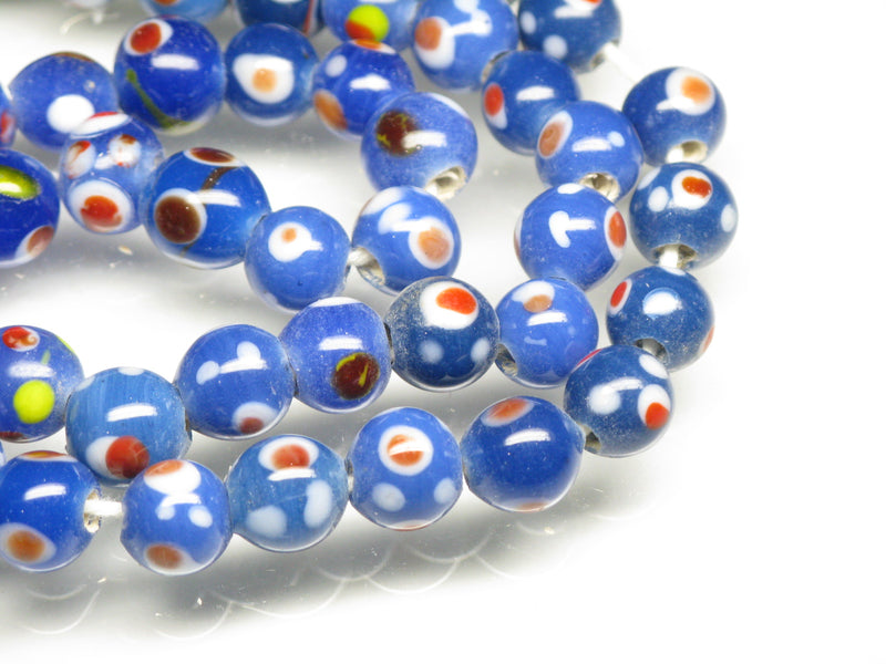 TOKO-BEADS AG107-24N Glass bead (strand) 8~11mm AG107-24N とんぼ玉（連/在庫限り） 8~11mm Asian bead & African bead  Handmade,Lampeork,bead,asia,india,ethnic,parts,accessory,beads とんぼ玉,ビーズ,トンボ玉,アジア,インド,エスニック,手作り,パーツ,アクセサリー