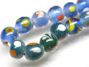 TOKO-BEADS AG107-26N Glass bead (strand) 8~11mm AG107-26N とんぼ玉（連/在庫限り） 8~11mm Asian bead & African bead  Handmade,Lampeork,bead,asia,india,ethnic,parts,accessory,beads とんぼ玉,ビーズ,トンボ玉,アジア,インド,エスニック,手作り,パーツ,アクセサリー