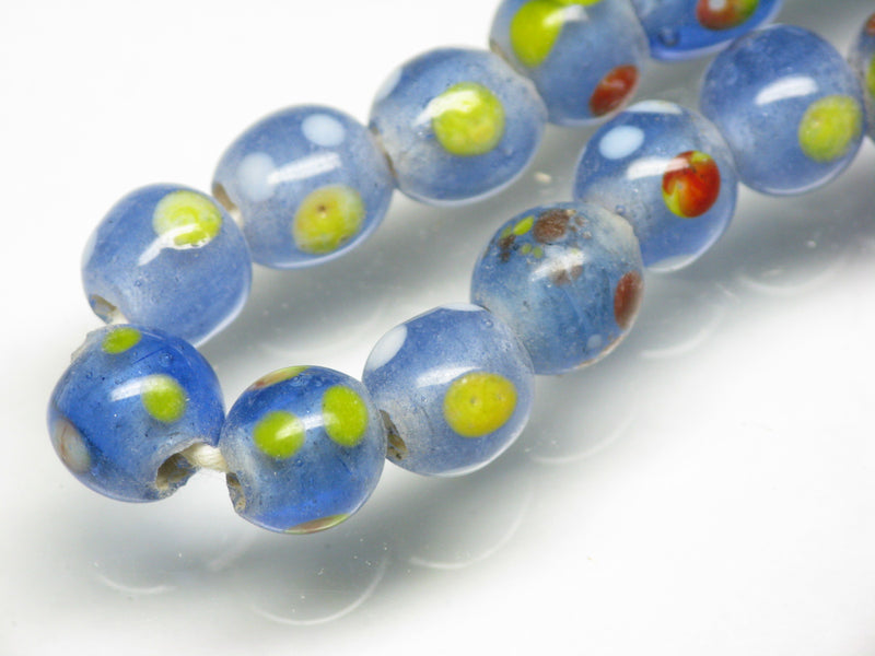 TOKO-BEADS AG107-29N Glass bead (strand) 8~11mm AG107-29N とんぼ玉（連/在庫限り） 8~11mm Asian bead & African bead  Handmade,Lampeork,bead,asia,india,ethnic,parts,accessory,beads とんぼ玉,ビーズ,トンボ玉,アジア,インド,エスニック,手作り,パーツ,アクセサリー