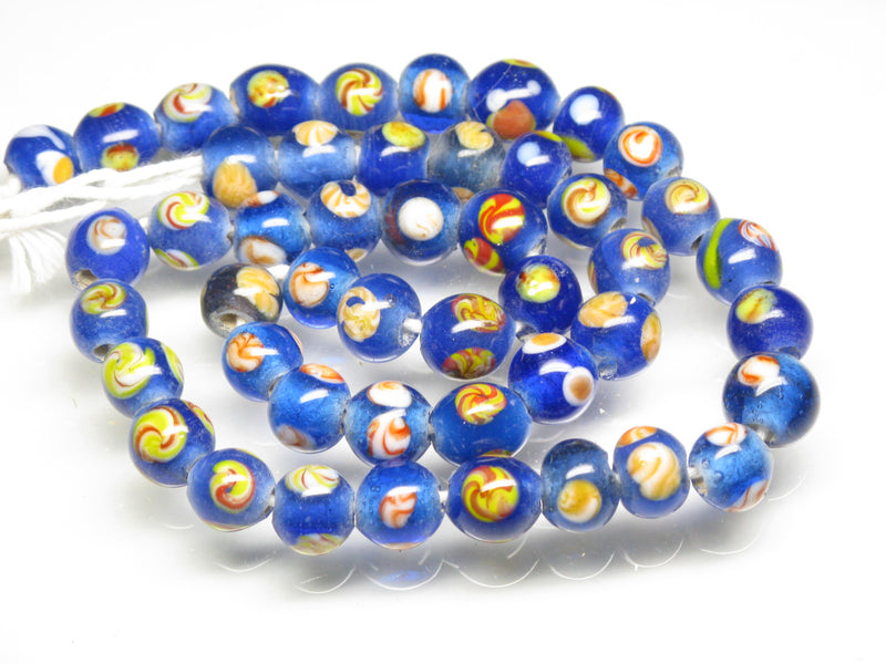 TOKO-BEADS AG107-30N Glass bead (strand) 8~10mm AG107-30N とんぼ玉（連/在庫限り） 8~10mm Asian bead & African bead  Handmade,Lampeork,bead,asia,india,ethnic,parts,accessory,beads とんぼ玉,ビーズ,トンボ玉,アジア,インド,エスニック,手作り,パーツ,アクセサリー