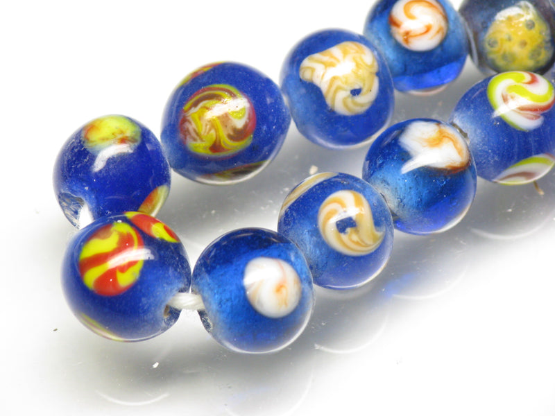 TOKO-BEADS AG107-30N Glass bead (strand) 8~10mm AG107-30N とんぼ玉（連/在庫限り） 8~10mm Asian bead & African bead  Handmade,Lampeork,bead,asia,india,ethnic,parts,accessory,beads とんぼ玉,ビーズ,トンボ玉,アジア,インド,エスニック,手作り,パーツ,アクセサリー