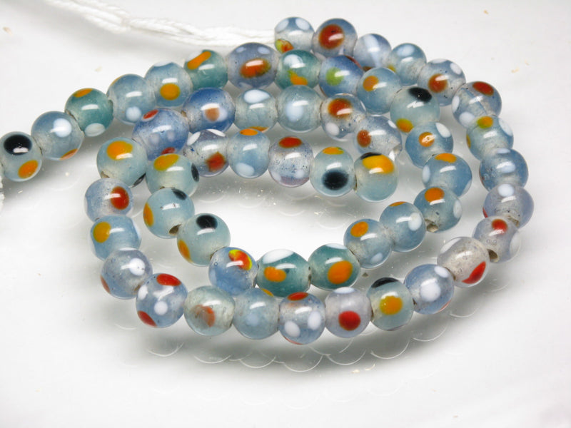 TOKO-BEADS AG107-35N Glass bead (strand) 8~10mm AG107-35N とんぼ玉（連/在庫限り） 8~10mm Asian bead & African bead  Handmade,Lampeork,bead,asia,india,ethnic,parts,accessory,beads とんぼ玉,ビーズ,トンボ玉,アジア,インド,エスニック,手作り,パーツ,アクセサリー