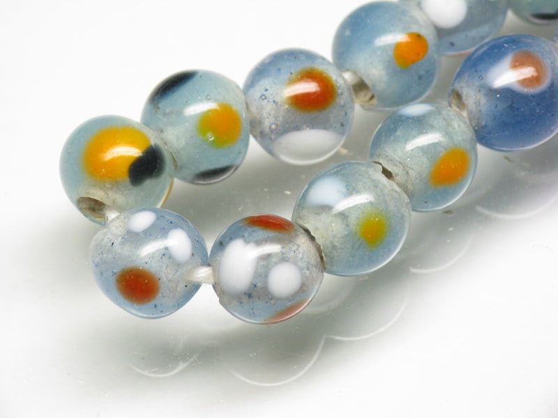 TOKO-BEADS AG107-35N Glass bead (strand) 8~10mm AG107-35N とんぼ玉（連/在庫限り） 8~10mm Asian bead & African bead  Handmade,Lampeork,bead,asia,india,ethnic,parts,accessory,beads とんぼ玉,ビーズ,トンボ玉,アジア,インド,エスニック,手作り,パーツ,アクセサリー