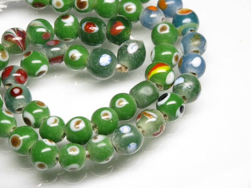 TOKO-BEADS AG107-37N Glass bead (strand) 8~10mm AG107-37N とんぼ玉（連/在庫限り） 8~10mm Asian bead & African bead  Handmade,Lampeork,bead,asia,india,ethnic,parts,accessory,beads とんぼ玉,ビーズ,トンボ玉,アジア,インド,エスニック,手作り,パーツ,アクセサリー