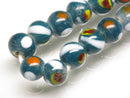 TOKO-BEADS AG107-38N Glass bead (strand) 8~10mm AG107-38N とんぼ玉（連/在庫限り） 8~10mm Asian bead & African bead  Handmade,Lampeork,bead,asia,india,ethnic,parts,accessory,beads とんぼ玉,ビーズ,トンボ玉,アジア,インド,エスニック,手作り,パーツ,アクセサリー