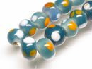 TOKO-BEADS AG107-41N Glass bead (strand) 8~10mm AG107-41N とんぼ玉（連/在庫限り） 8~10mm Asian bead & African bead  Handmade,Lampeork,bead,asia,india,ethnic,parts,accessory,beads とんぼ玉,ビーズ,トンボ玉,アジア,インド,エスニック,手作り,パーツ,アクセサリー