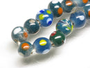 TOKO-BEADS AG107-42N Glass bead (strand) 8~10mm AG107-42N とんぼ玉（連/在庫限り） 8~10mm Asian bead & African bead  Handmade,Lampeork,bead,asia,india,ethnic,parts,accessory,beads とんぼ玉,ビーズ,トンボ玉,アジア,インド,エスニック,手作り,パーツ,アクセサリー