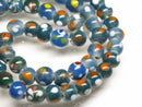 TOKO-BEADS AG107-42N Glass bead (strand) 8~10mm AG107-42N とんぼ玉（連/在庫限り） 8~10mm Asian bead & African bead  Handmade,Lampeork,bead,asia,india,ethnic,parts,accessory,beads とんぼ玉,ビーズ,トンボ玉,アジア,インド,エスニック,手作り,パーツ,アクセサリー