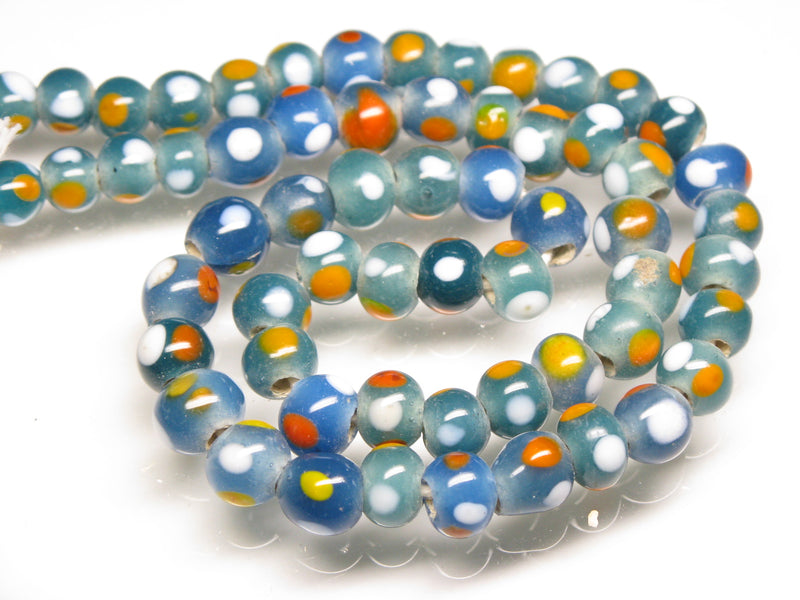 TOKO-BEADS AG107-44N Glass bead (strand) 8~10mm AG107-44N とんぼ玉（連/在庫限り） 8~10mm Asian bead & African bead  Handmade,Lampeork,bead,asia,india,ethnic,parts,accessory,beads とんぼ玉,ビーズ,トンボ玉,アジア,インド,エスニック,手作り,パーツ,アクセサリー